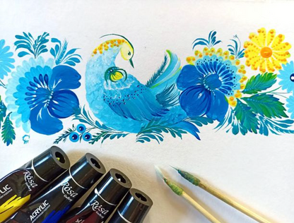 unique art, traditional art, Ukrainian fol art, petrykivka
