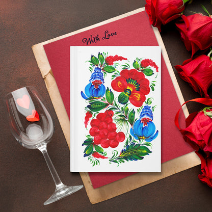 Traditional Art, Ukrainian folk art, floral notebook for writing