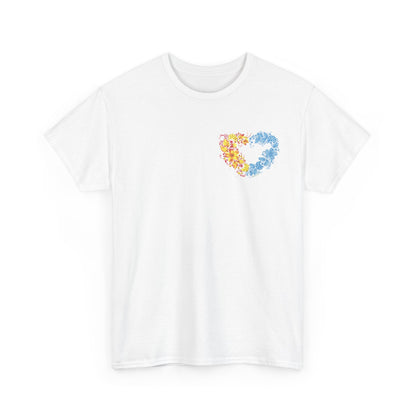 white t shirt, floral art, Ukrainian painting